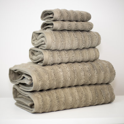 Modern Threads Spa Collection 6-Piece Ultra Soft Quick-Dry 550GSM 100% Combed Cotton Wavy Towel Set