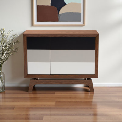 Kinsella Mid-Century Modern Multicolor Finished Wood 6-Drawer Chest by George Oliver