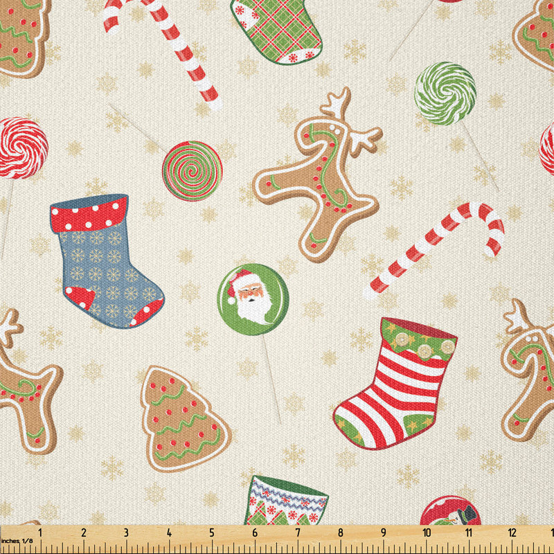 Fabric by the meter, traditional sweets, multi -colored, 1 meter