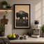 Bison Silhouette Rustic - Wrapped Canvas-1452832882-1452832884