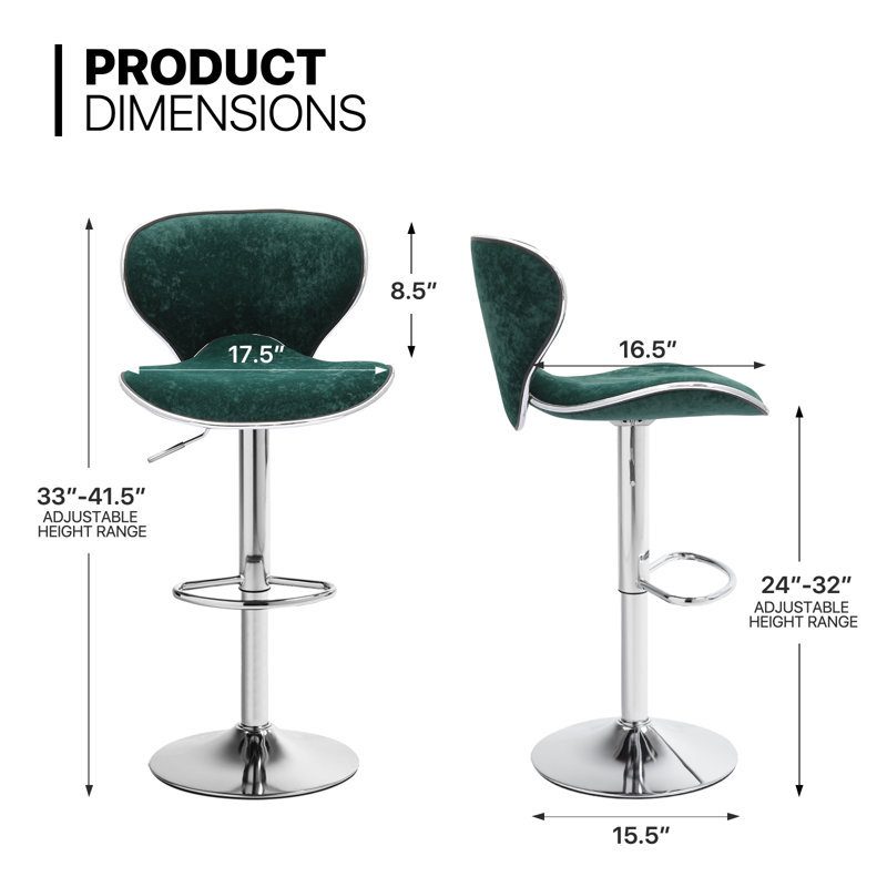Tabourets de bar Anaum, Vert foncé