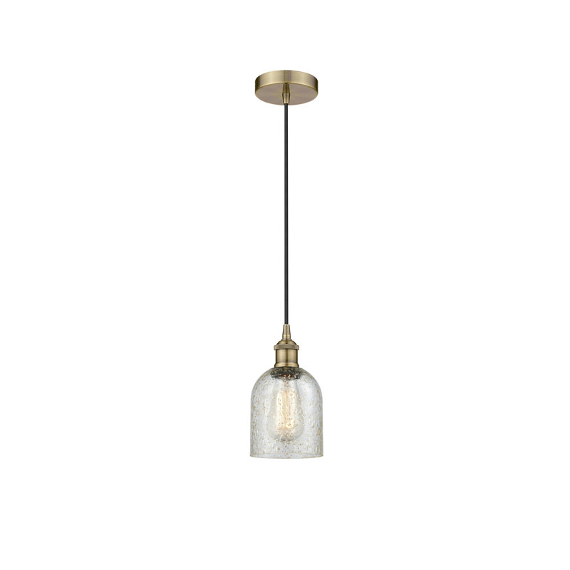 Luminaire suspendu en dôme à 1 lumière Reiko, Laiton antique, Mica