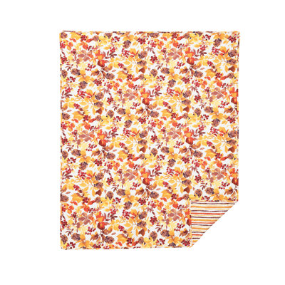 Cordelia Quilted Fall Leaves Watercolor Throw Blanket
