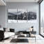 Ensemble de 3 impressions sur toile, paysage d'hiver-737857395