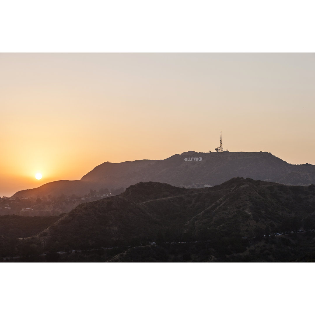 Sonnenuntergang in den Hollywood-Bergen - Leinwanddrucke auf Leinwand