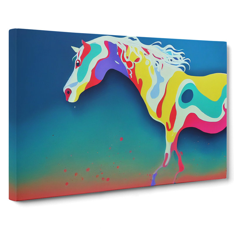 Dripping Paint Horse Vol.3 - Wrapped Canvas, 35cm H x 50cm W x 3cm D