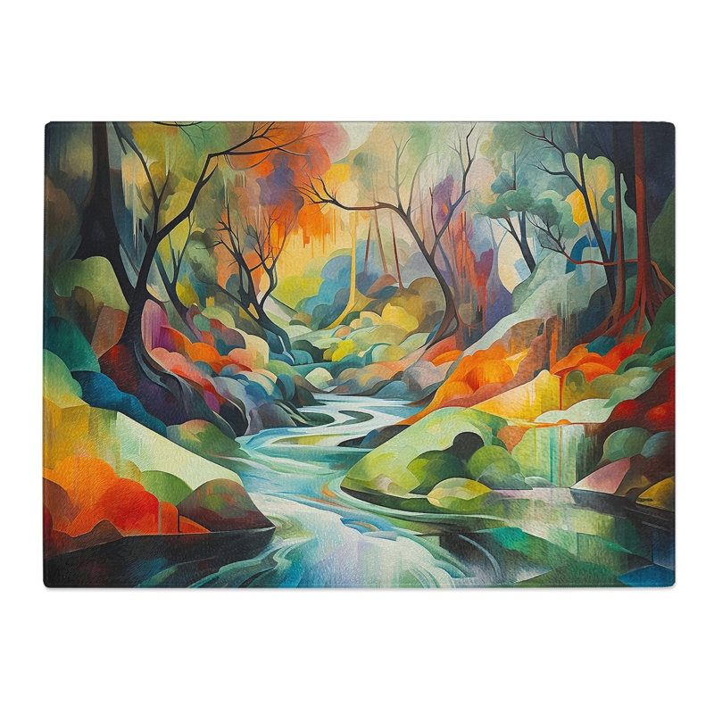 Stream Orphism  Glass Chopping Board