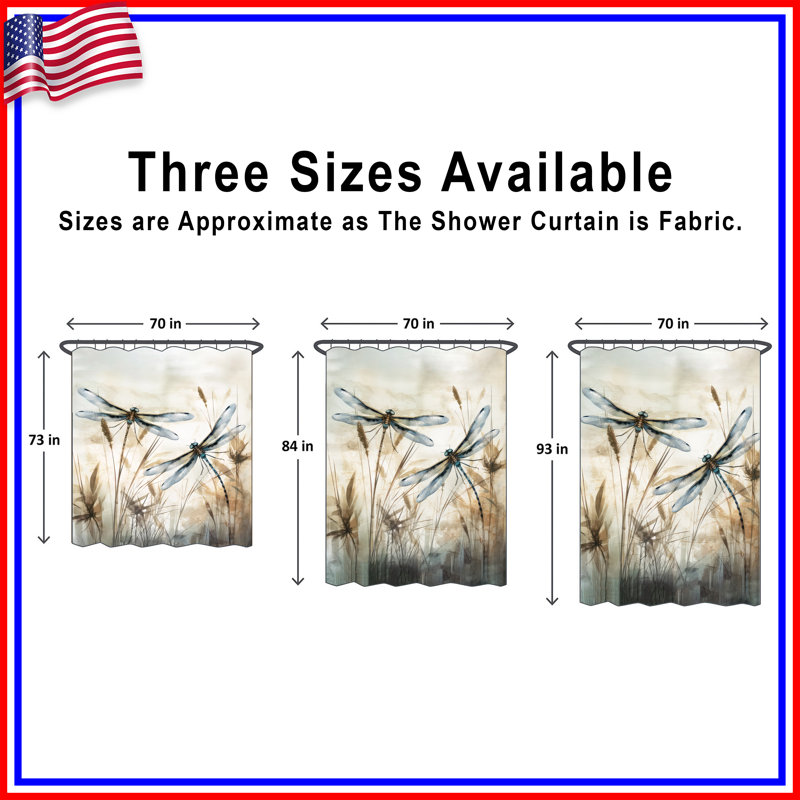 Dragonfly Rhaegan Shower Curtain, 73" H x 70" W x 6" D