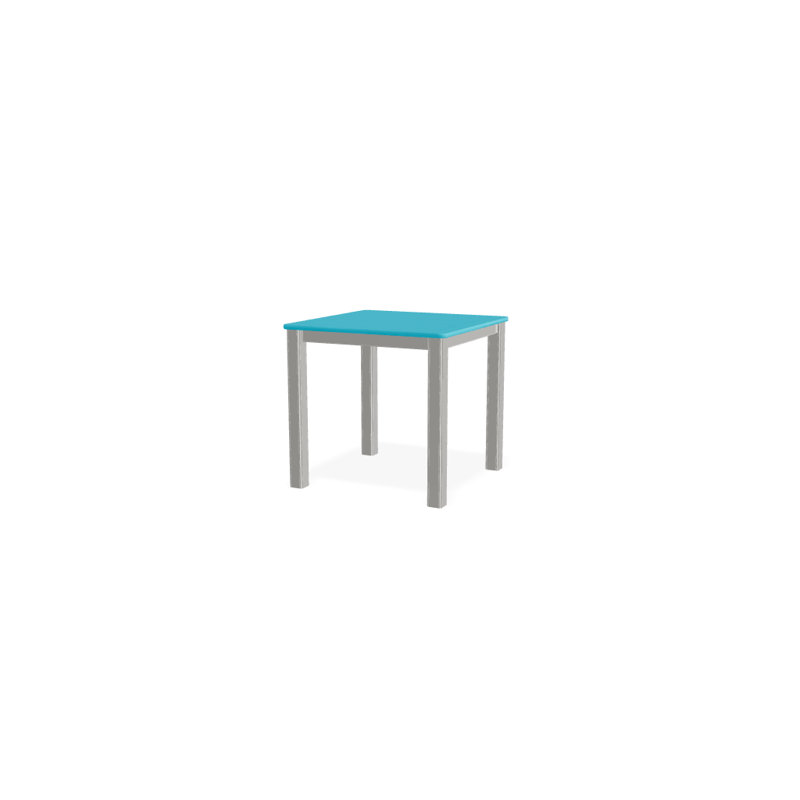 Robinett Outdoor Square Side Table, Textured Snow, Aqua PQ0