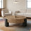 Table basse 33 po moderne avec rangement caché et 3 pieds carrés