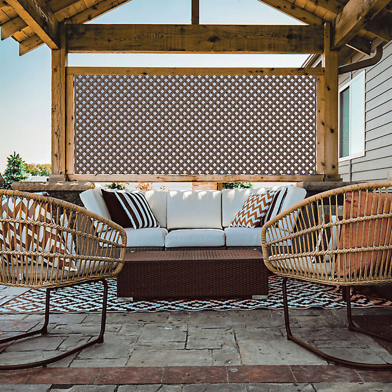 Espresso 4 ft. x 8 ft. Privacy Vinyl Lattice Panel