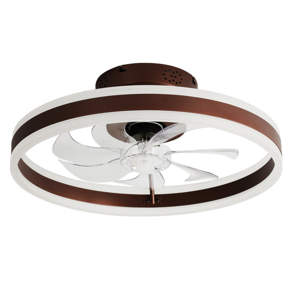 20'' Dianeshia Flush Mount Dimmable Ceiling Fan with LED Lights