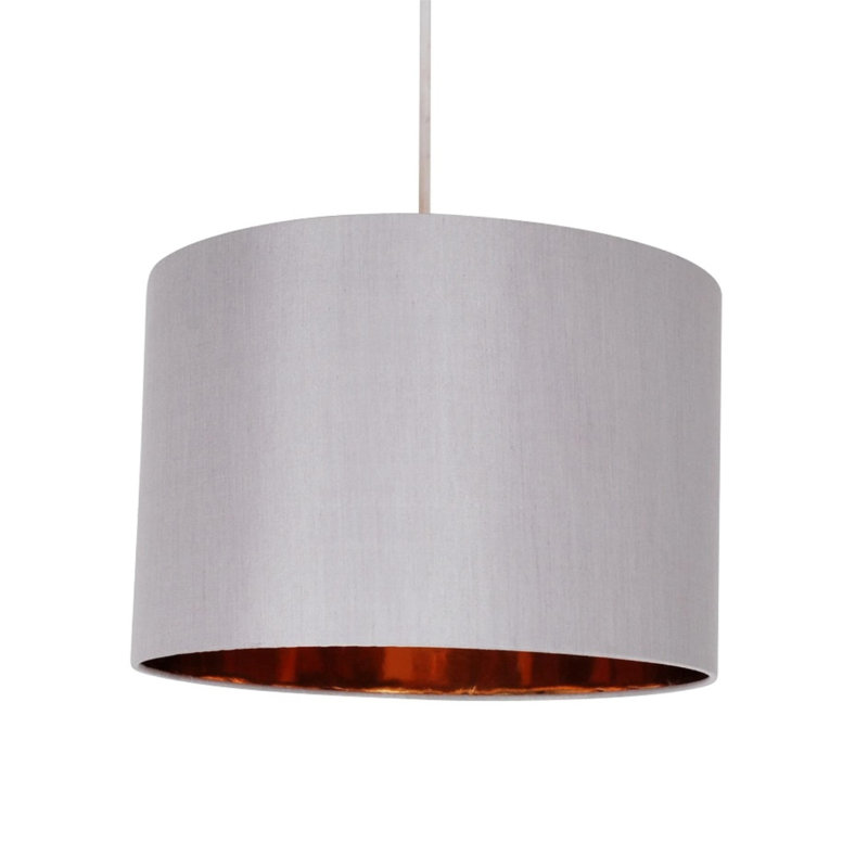 Edgaras Fabric Semi Flush Mount, Grey/Copper