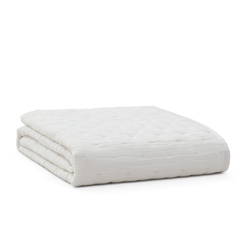 Meditate Linen Quilt, Ivory, King Quilt