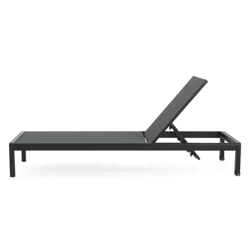 2 fauteuils inclinables d'extérieur - aluminium, filet confortable, position réglable pour stable, mobile