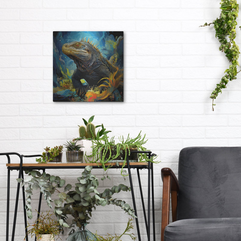 Art mural en métal «Komodo 1» par r3darch0n, H 12 po x l 12 po