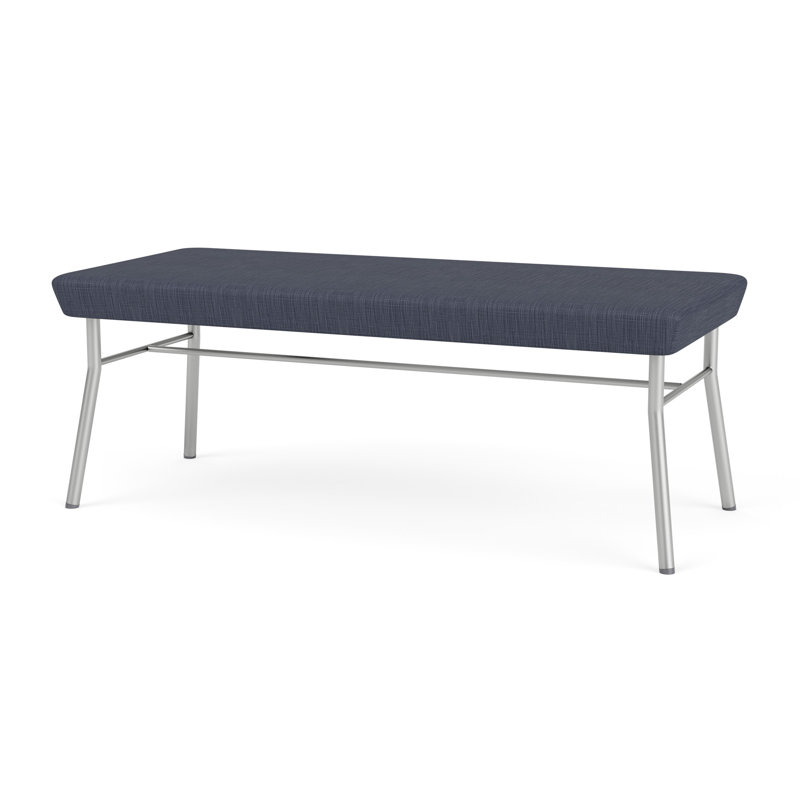 Banc en métal 2 places Chat, Argent, Plot Line bleu marine