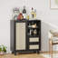 Buffet en rotin avec tablette réglable-405221102