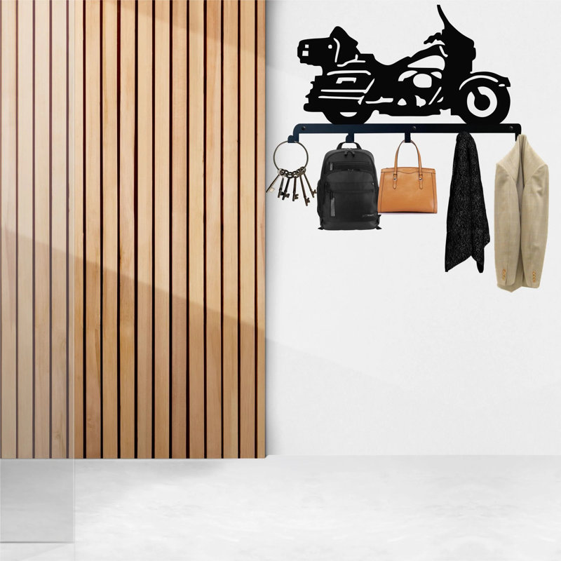 Metal Wall Organizer with Key Hooks
