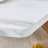 Hexgon White Marble Top Coffee Table - Modern 31" Hexagonal Accent Table with Wood Grain Base