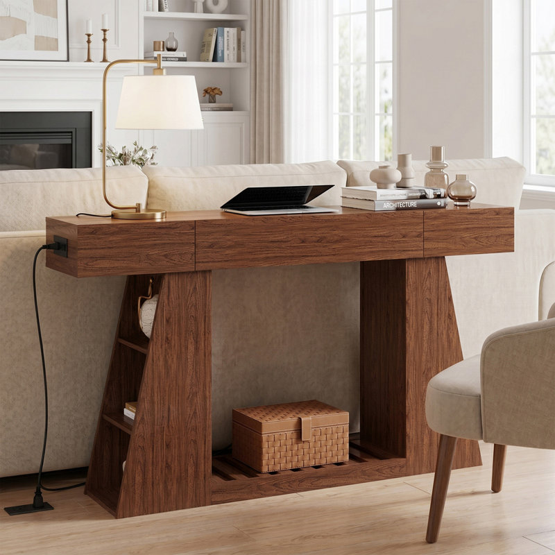 Console avec prise de courant intégrée