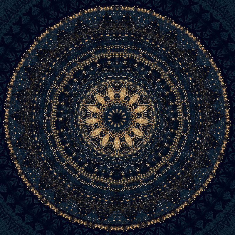 Mandala indigo, H 12 po x l 12 po