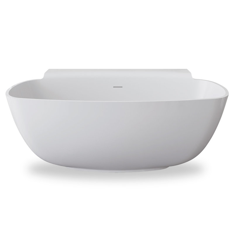 Sottile 62.38'' L Freestanding Soaking Bathtub, Matte White