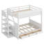 Lit superposé convertible en bois avec escalier de rangement, table de chevet et 3 tiroirs-652745321