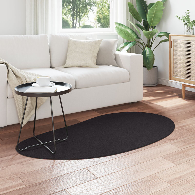 Area Rug Black Non-Slip, Polyester, Novelty 80 x 150 cm