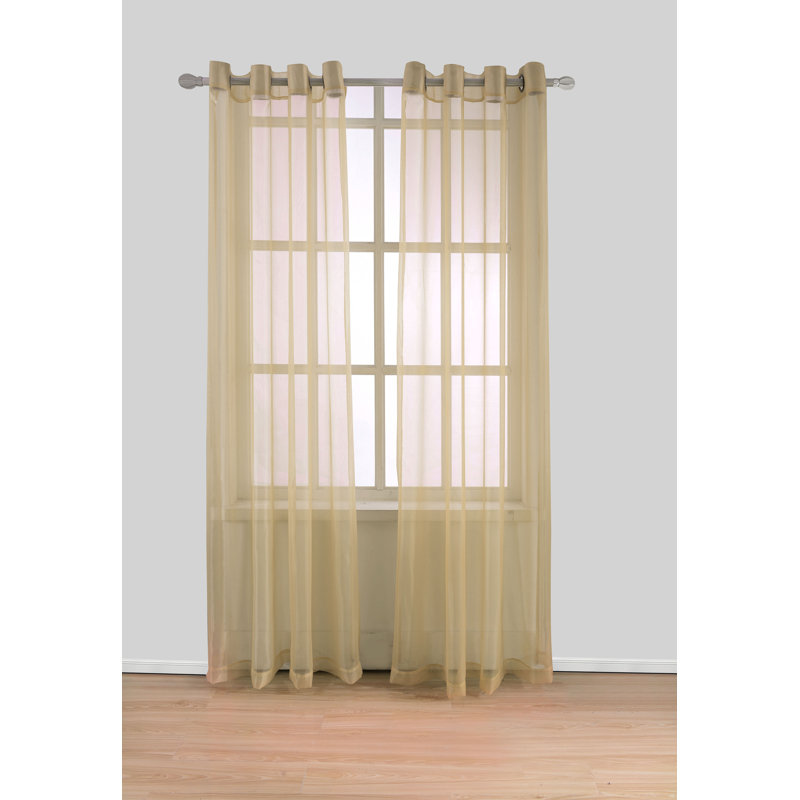 Paire de rideaux transparents avec œillets Johson, Taupe