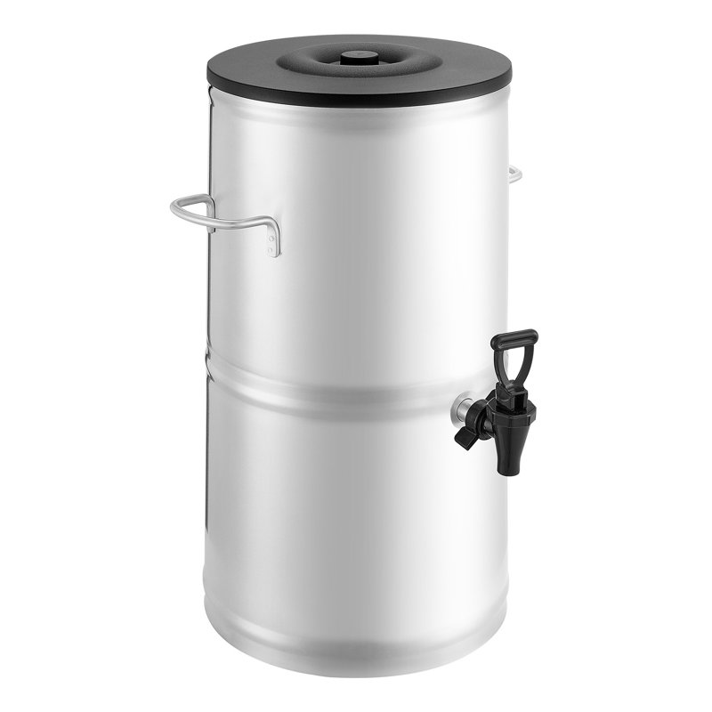 Distributeur de boissons en acier inoxydable de qualité commerciale 4 gallons avec robinet anti-goutte pour thé glacé, jus et café