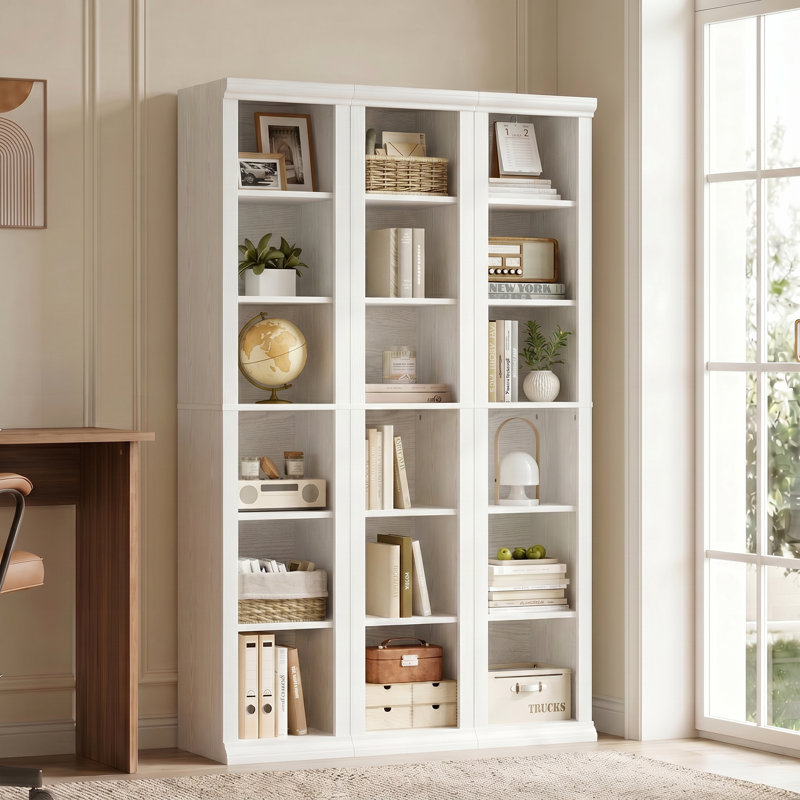Bibliothèque étroite H 72 "x l 13,7", Blanc