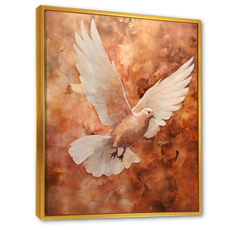 Cerulean Calm Graceful Dove III sur toile, H 40 po x l 30 po x P 1,5 po, Cadre flottant doré