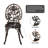 Bistro Table And Chairs Set Of 2 Outdoor 3 Piece Patio Set, Rose Pattern Cast Aluminum Bistro For Garden Balcony, Durable Rust All-weather Resistance, Rose Bronze-128722902