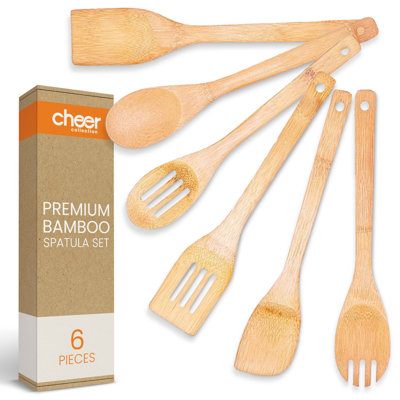 6-Piece Non-Scratch Bamboo Cooking Utensil Set