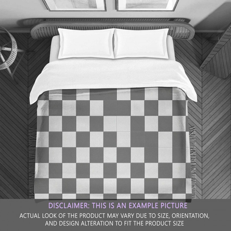Machine Printed Comforter, Twin Comforter, Gray/White Checkered