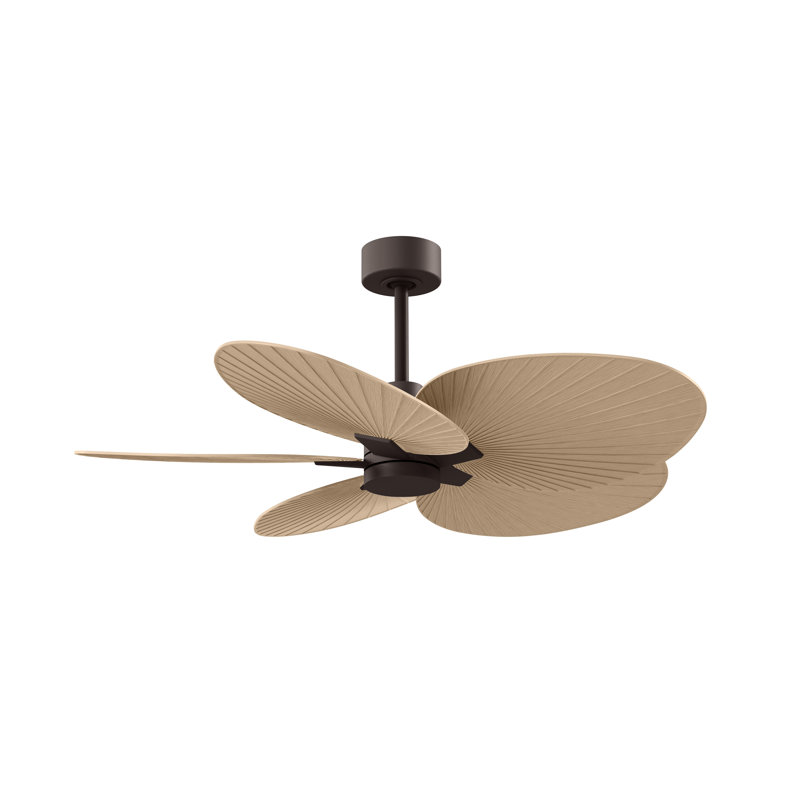 Alessandra - Five Blade Ceiling Fan, Textured Bronze, Light Maple Tone