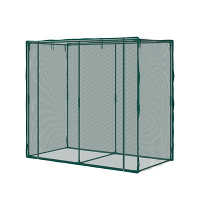 Durable Steel Frame Garden Obelisk Crop Cage – Roll-Up Zippered Door, Plant Netting, Storage Bag & Ground Stakes – Insect & Bug Protection for Vegetables, Fruits, Raised Beds, 6.6 x 3.3 x 6.0 ft