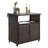 Outdoor Wicker Bar Cart, Patio Wine Serving Cart W/Wheels , Rolling Rattan Beverage Bar Counter Table Plastic Wood Top For Porch Backyard Garden Poolside Party, Light Brown