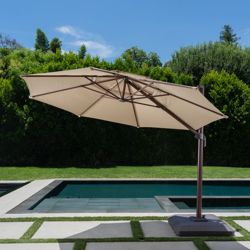Parasol en porte-à-faux 11 pi Hammd, Brun clair