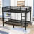 Full XL Over Full XL Metal Bunk Bed With Built-In Ladder And Guardrails