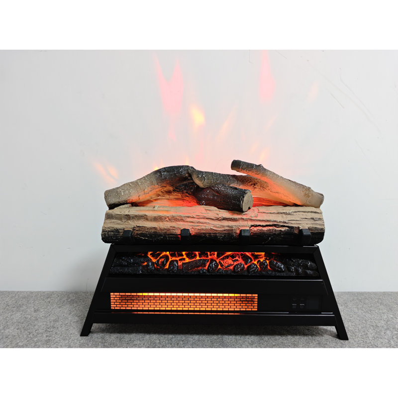 23" Electric Fireplace With Infrared Heater, 3D Log Insert, 1500W 5000 , Adjustable Flame, 11 Temp Settings, Remote Control, For Indoor Use 23 Inch, Heating, 1500W/5000 Remote, /Ul , Craft Room