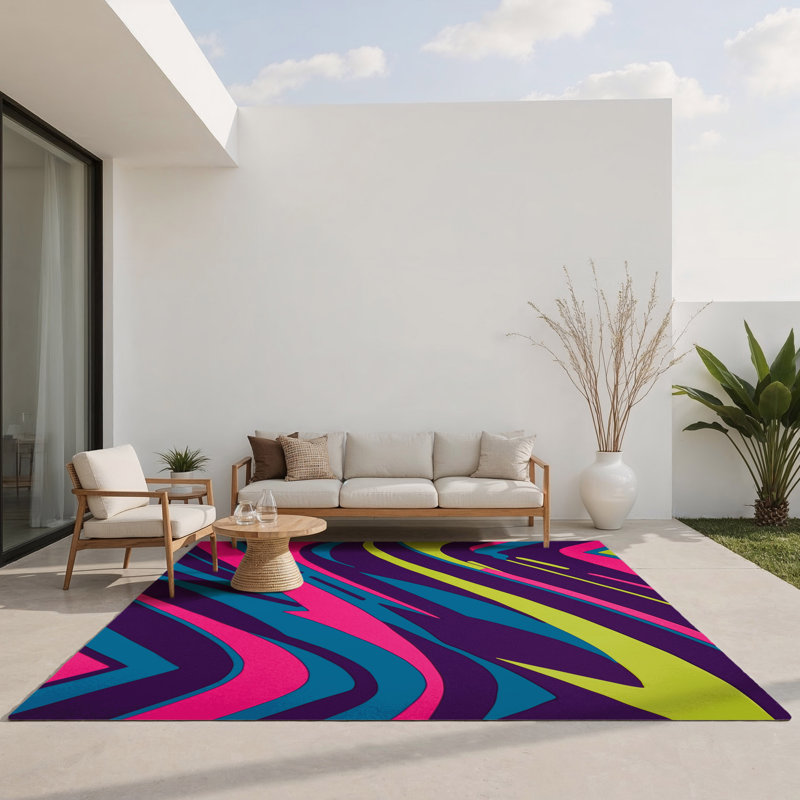 Tapis intérieur et extérieur Glowbeam Grid, Rectangle 1 pi 6 po x 2 pi 6 po