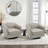 Applewold Upholstered Khaki Cotton Blend Swivel Barrel Chair with Solid Wood Base-1684772856