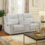 Causeuse double inclinable avec console Lupe, microfibre gris clair Lupe