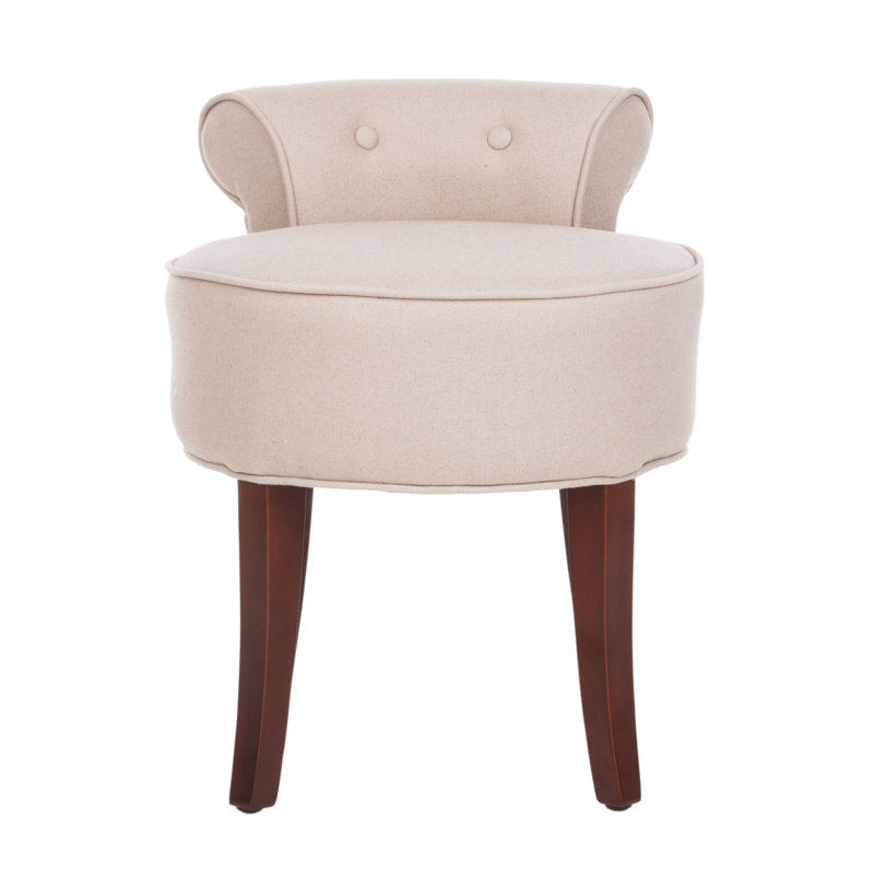 Tryphosa Solid Wood Accent Stool, Blush Pink