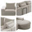 Canapé modulaire en chenille de luxe - Système de coussin à deux couches avec support ergonomique-721216341