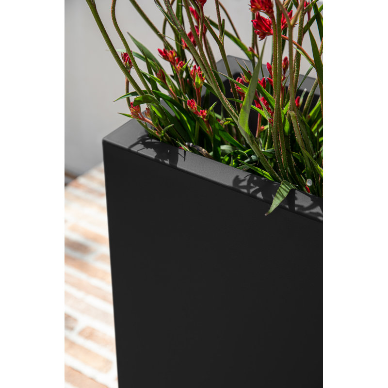 Black Rectangular Recycled Plastic Outdoor Planter