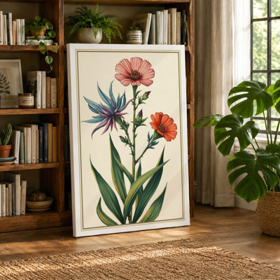 Three Carnations Botanical - Wrapped Canvas