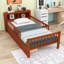 Lit simple avec tiroirs et tablettes de rangement-262780919